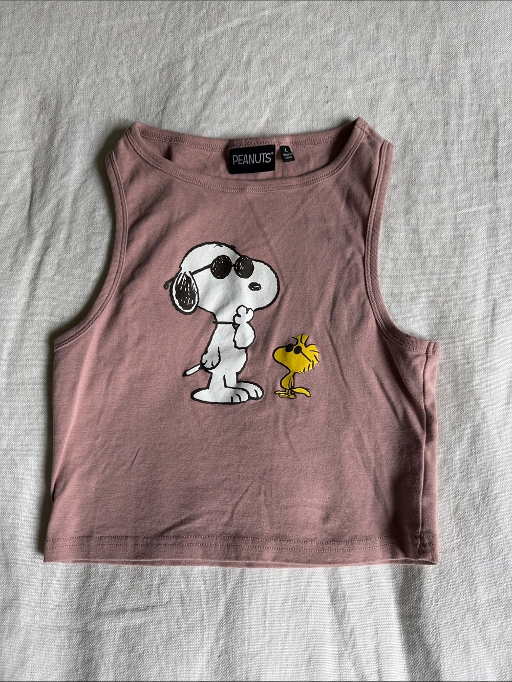 Peanuts Dusty Pink Snoopy & Woodstock Dog Tank